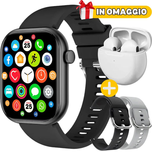 SmartKit Pro – Smartwatch + Auricolari Wireless + 2 Cinturini in Omaggio